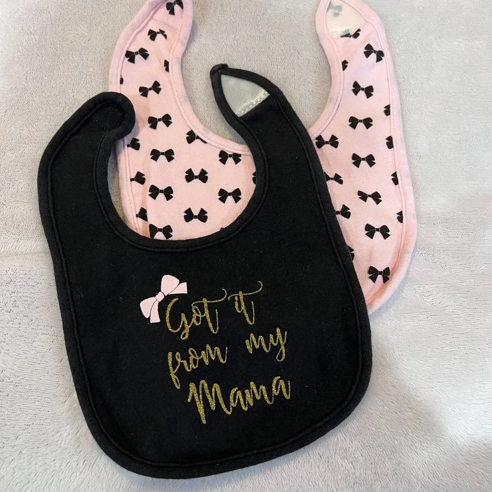 Little Treasures 2 Pack of Bibs One Size Fits All - NWOT